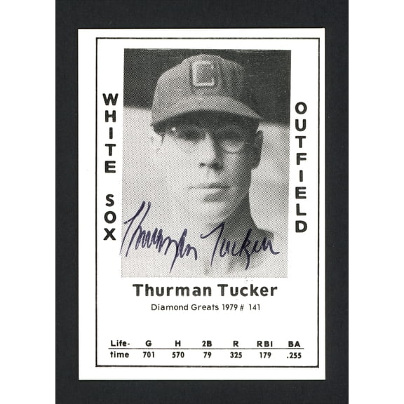 Thurman Tucker Autographed 1979 Diamond Greats Card #141 Chicago White Sox SKU #165629