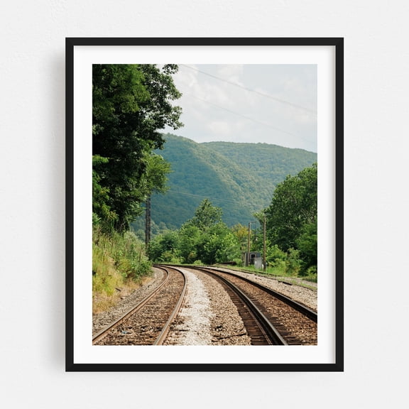 Thurmond, New River Gorge 05 - Thurmond West Virginia Photography Landscape Railroad Nature Forest Mountain Scenic Rural Black Framed Wall Art Print 8 x 10 inches