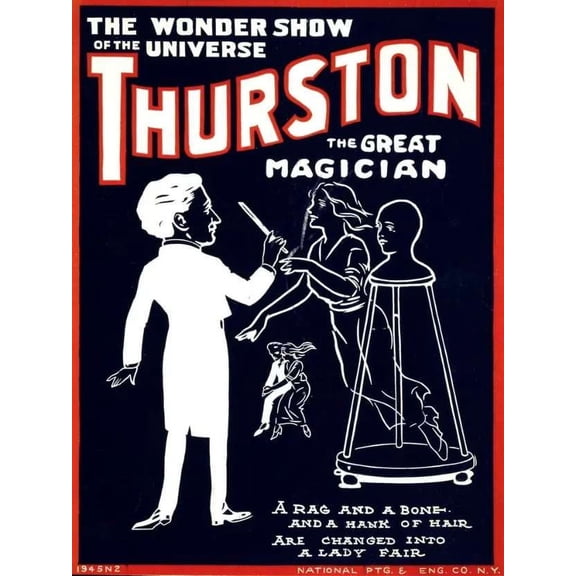 Thurston Decorative Magician Poster. Fine Graphic Art Wall Interior Design. 11 x 17 Inch Poster