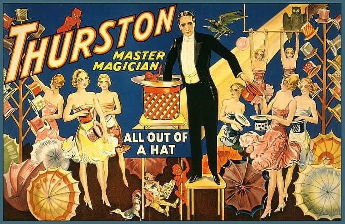 Thurston Magician All Out Of A Hat Magic Canvas Art - (36 x 54)