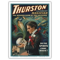 Thurston The Great Magician - Do The Spirits Come Back? - Vintage Magic Poster c.1915 - Master Art Print (Unframed) 9in x 12in