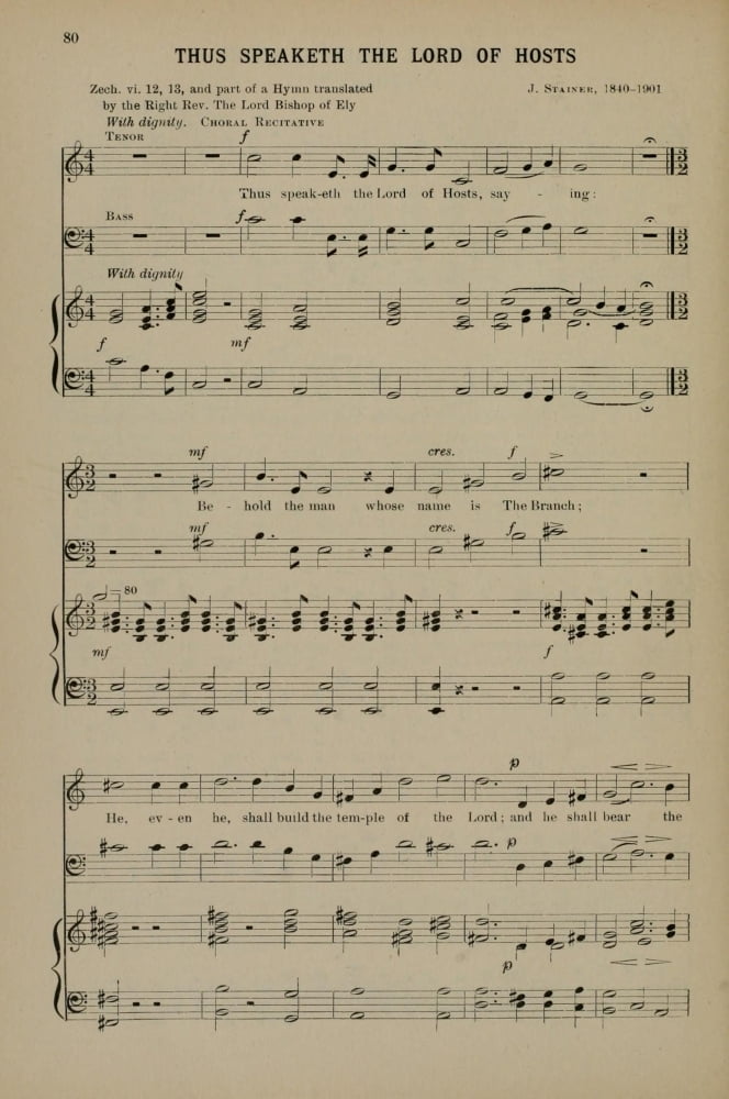 Thus Speaketh the Lord of Hosts 1 J Stainer Christmas Carols & Hymns 1910 Canvas Art - (24 x 36)