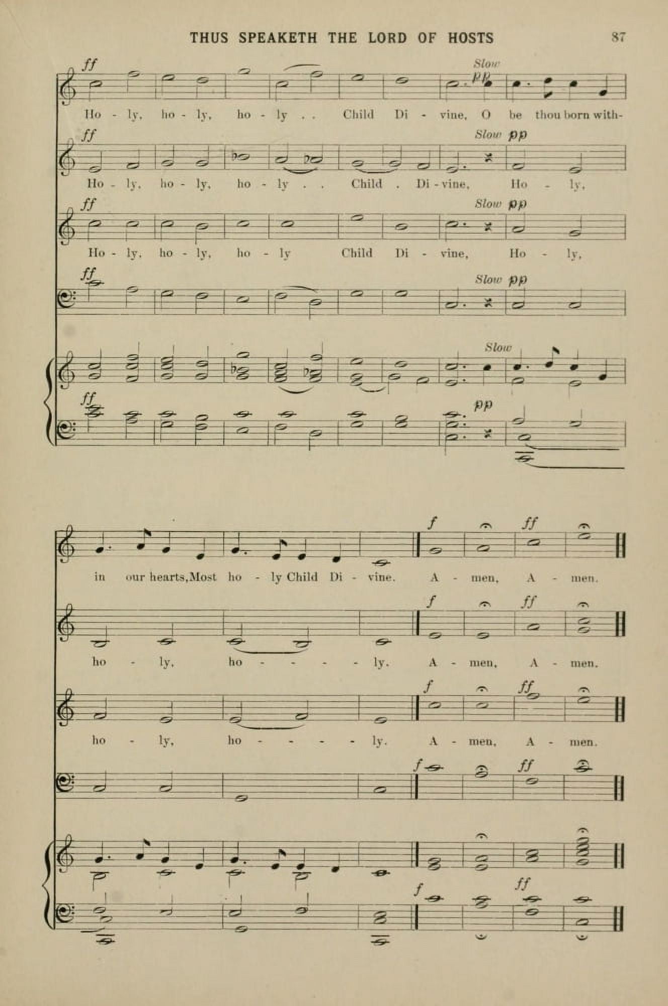 Thus Speaketh the Lord of Hosts 8 J Stainer Christmas Carols & Hymns 1910 Canvas Art - (24 x 36)