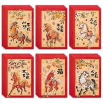 ThxToms Realistic Horse Art Red Envelopes, 36pcs Year of the Horse 2026 Lucky Money Envelopes for Chinese New Year, M