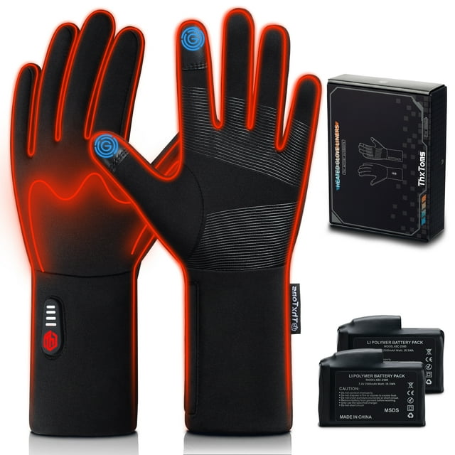 ThxToms Heated Glove Liners for Men Women, Rechargeable Battery Heated