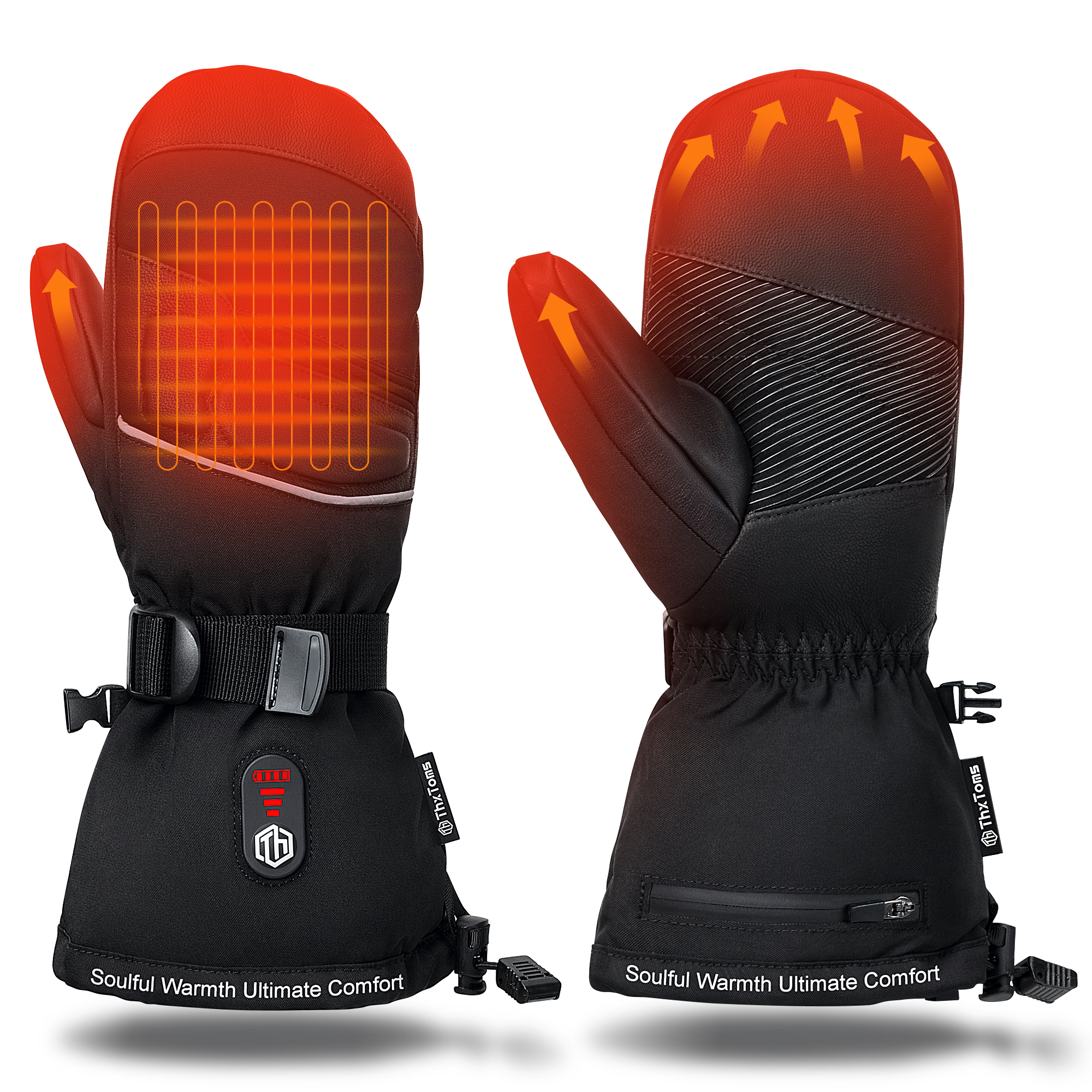 ThxToms Heated Mittens Gloves for Men Women 7.4V 3200mah Rechargeable
