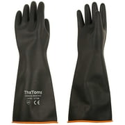 ThxToms Heavy Duty Latex Gloves Chemical Resistant Latex Gloves, Resist to Strong Acid, Alkali and Oil, 22" , 1 Pair