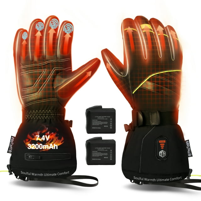 ThxToms Upgraded Heated Gloves for Men Women, Rechargeable Waterproof