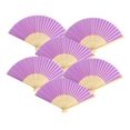 thumbnail image 1 of Thy Collectibles Pack of 6 Handheld Paper and Bamboo Folding Fans for Wedding Party, Church, Festivals, Home and DIY Decoration (Light Purple), 1 of 3