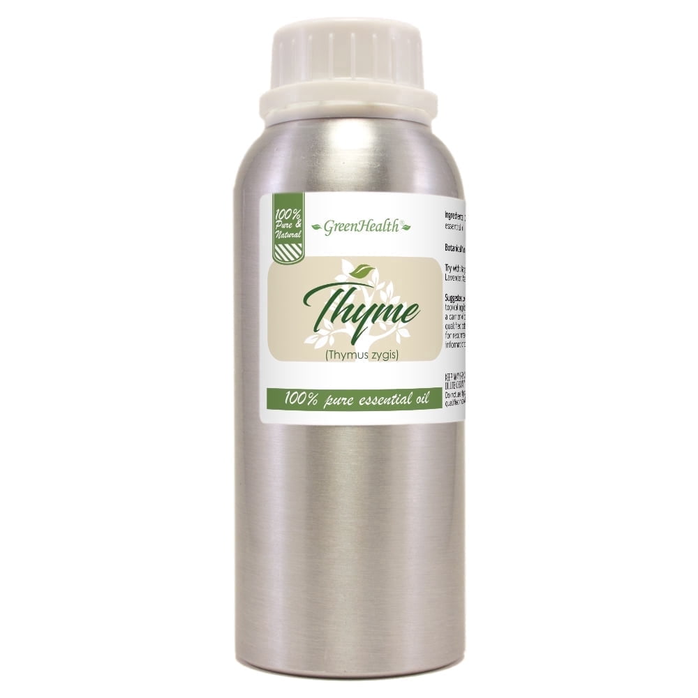Thyme Essential Oil 8 fl oz – 100% Pure Thyme Oil– Aromatherapy Essential Oil for Diffuser, Soap Making & Candle Making – Aluminum Bottle with Locking Cap – GreenHealth