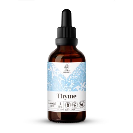 Thyme Extract, Natural Herbal Supplement for Respiratory Health Support, Thyme (Thymus vulgaris) Dried Leaf Tincture, Alcohol-Free, Drops 4 oz