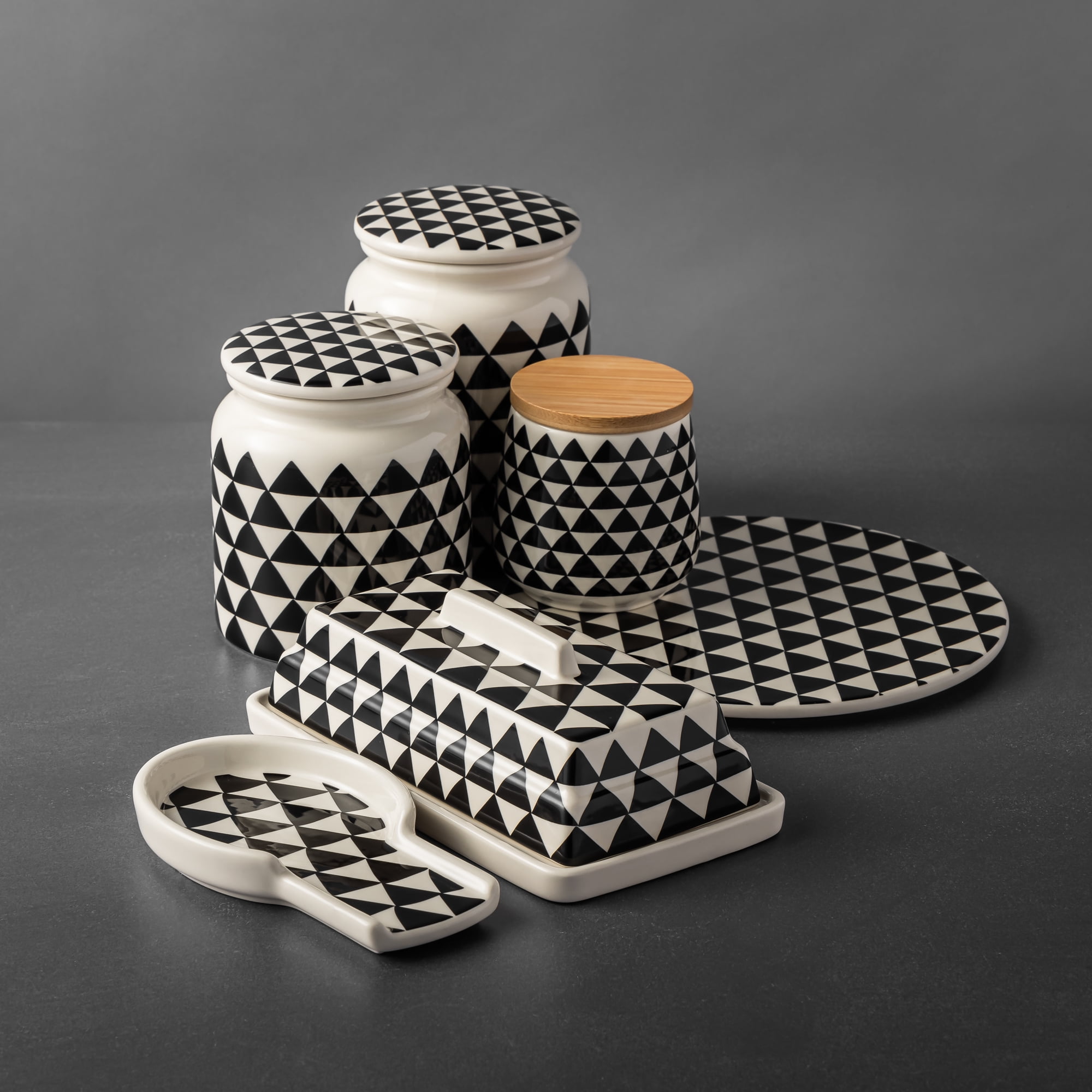 Thyme & Table 10 Piece Ceramic Kitchen Organization Canister Set ...