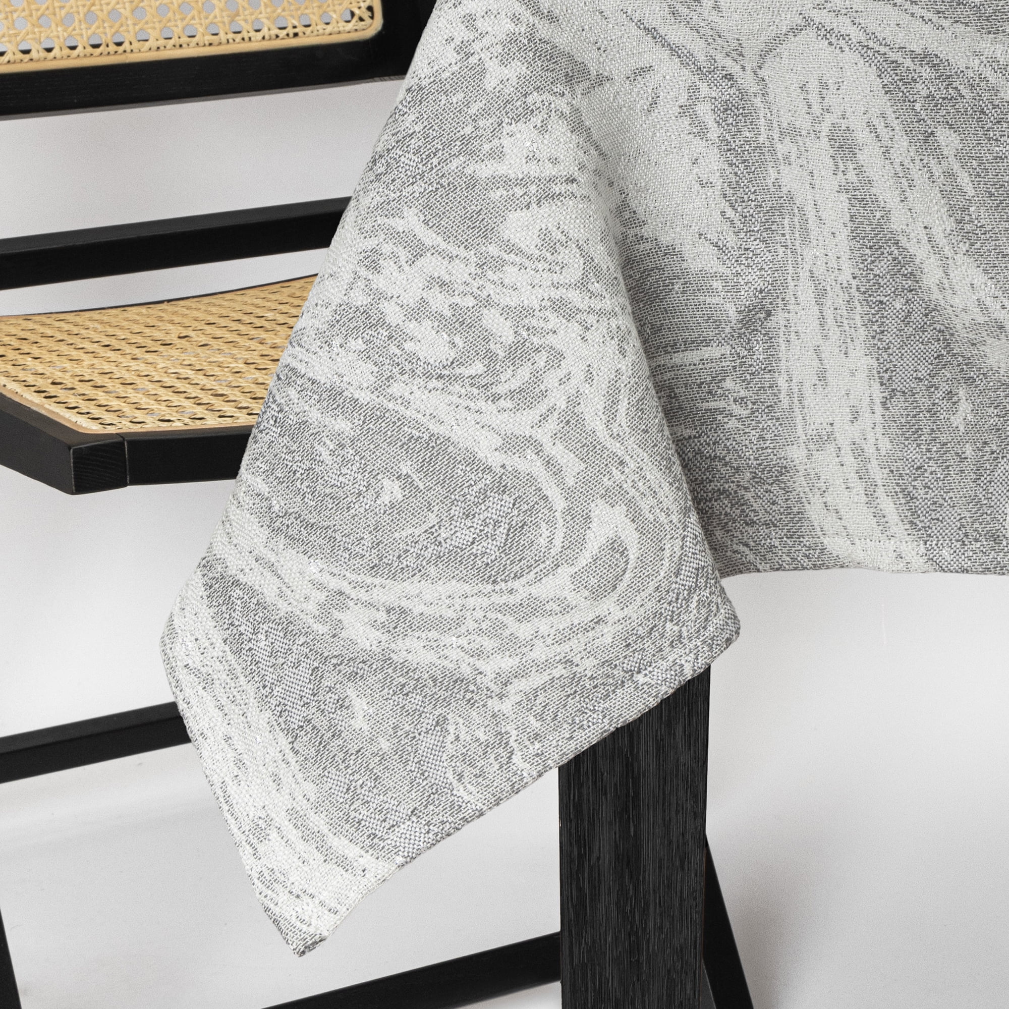 Thyme & Table 102" Rectangle Tablecloth, Gray Marble