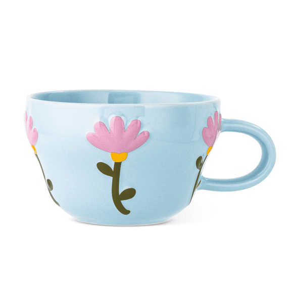 Thyme & Table 12.5 fl oz Blue Daisy Stoneware Mug