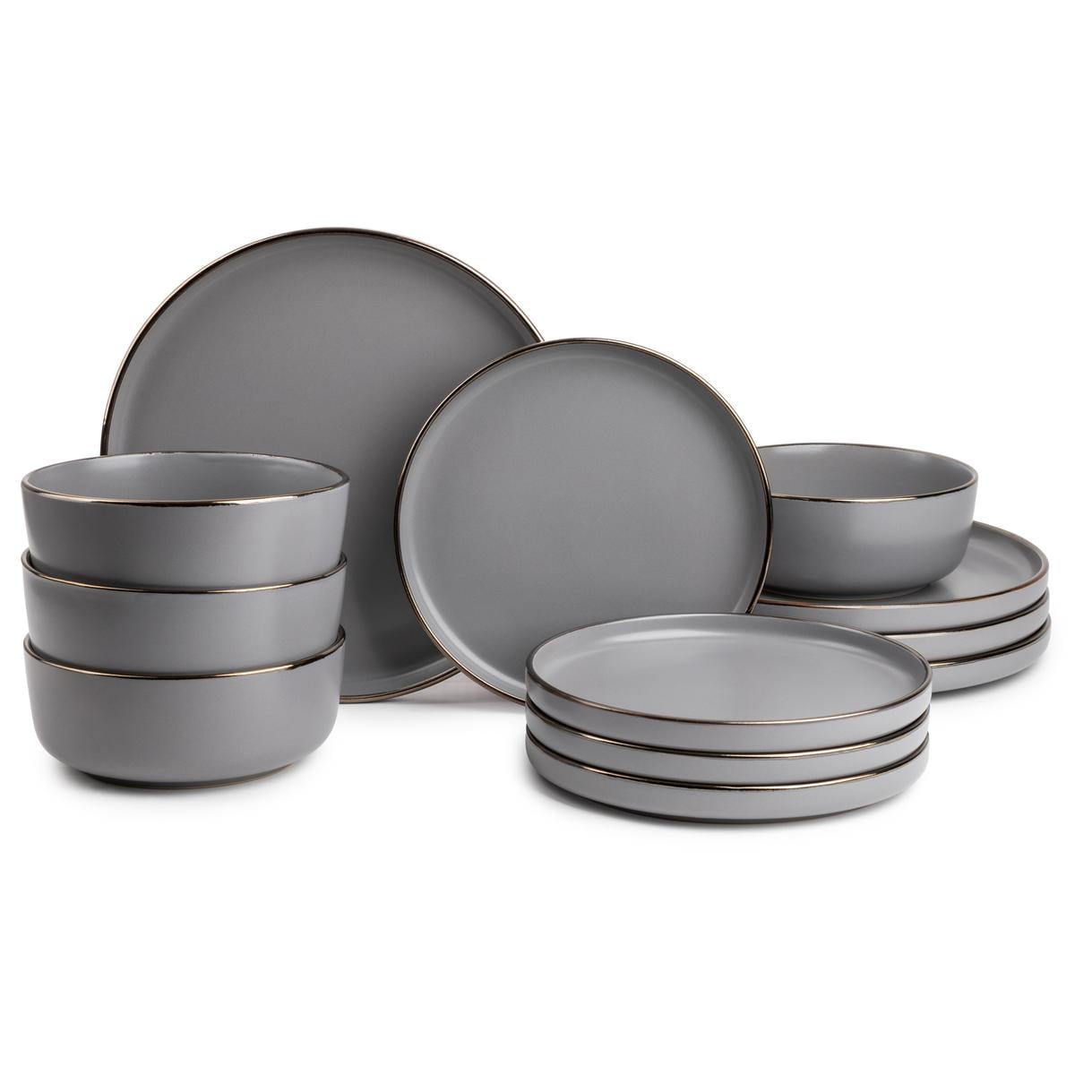 Thyme & Table 12-Piece Stoneware Dinnerware Set, Ava Collection