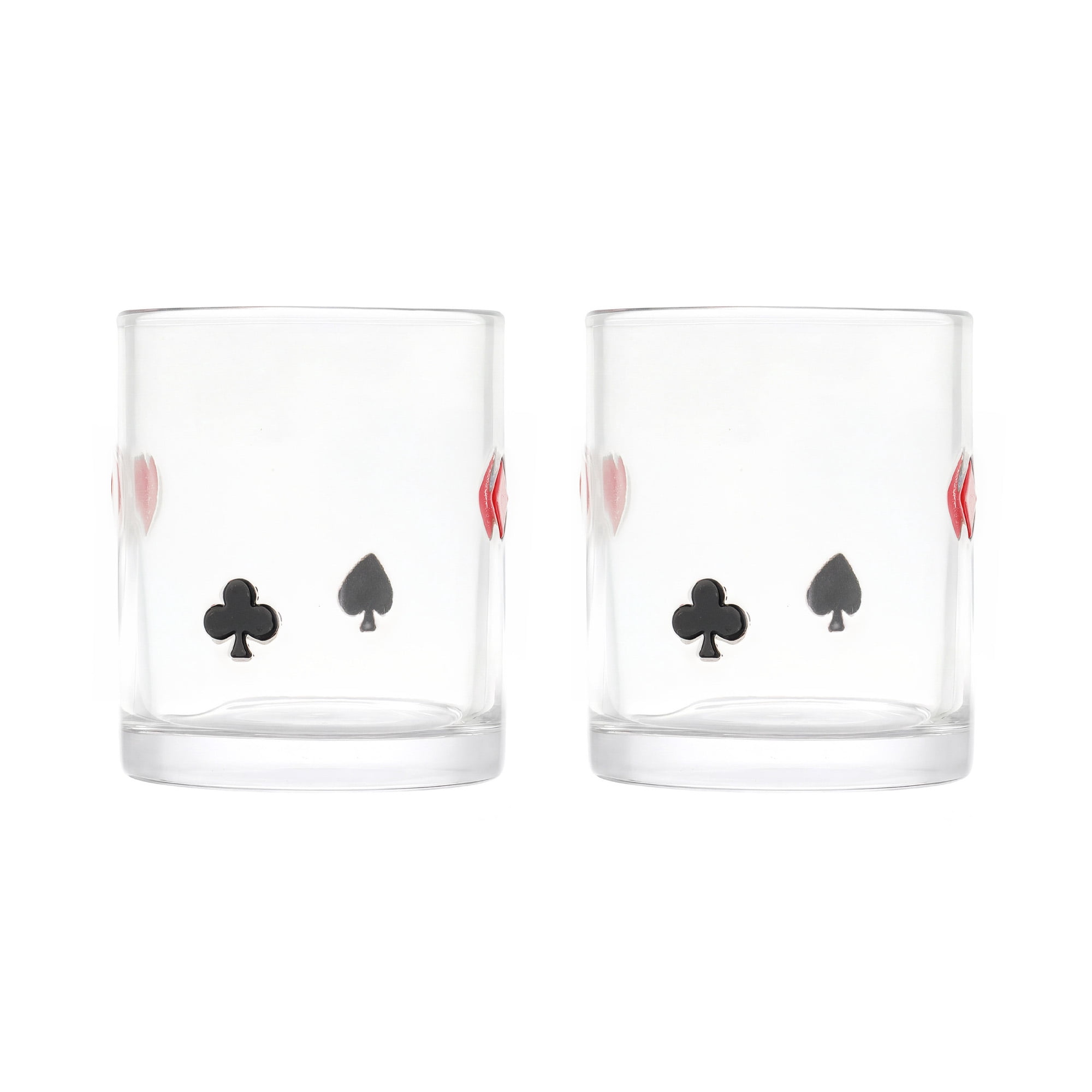 Thyme & Table 12 fl oz Card Suits Charm Drinking Glasses, Set of 2