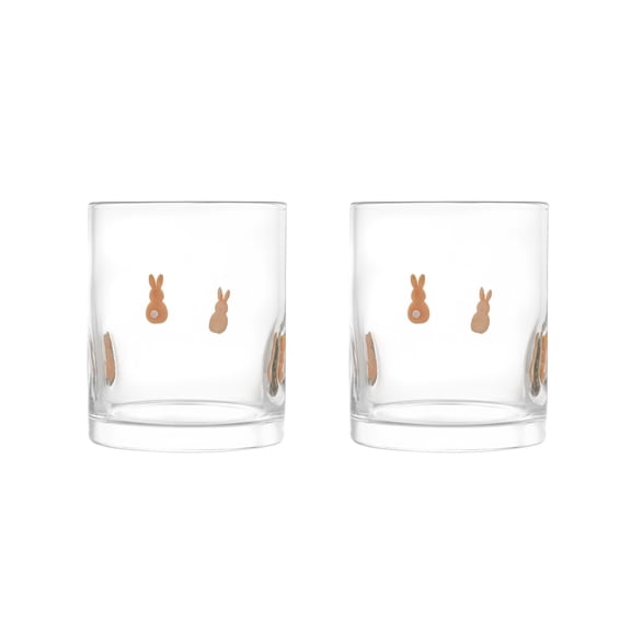 Thyme & Table 12 fl oz Easter Bunny Charm Drinking Glasses, Set of 2