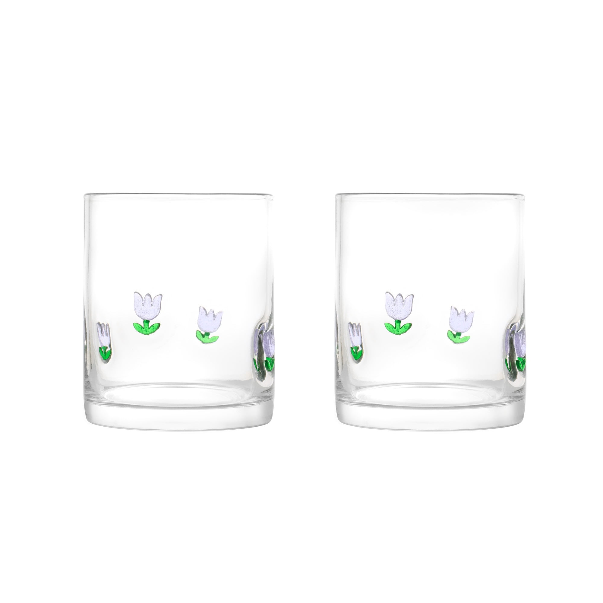 Thyme & Table 12 fl oz Spring Tulip Charm Drinking Glasses, Set of 2