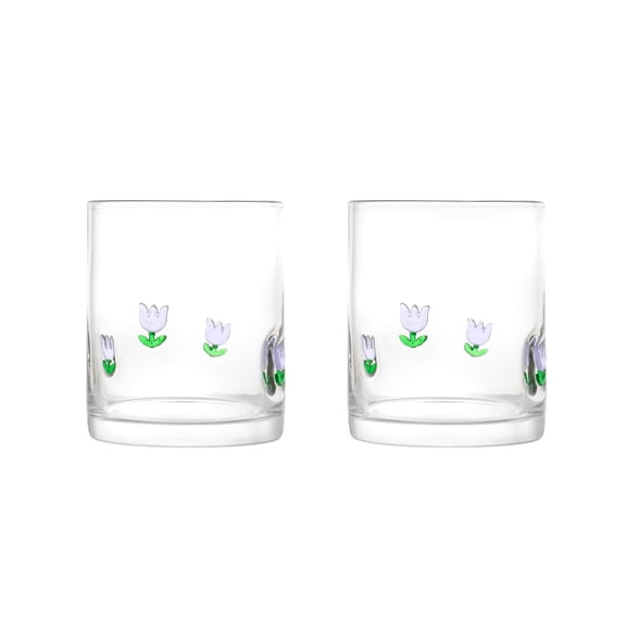 Thyme & Table 12 fl oz Spring Tullip Charm Drinking Glasses, Set of 2