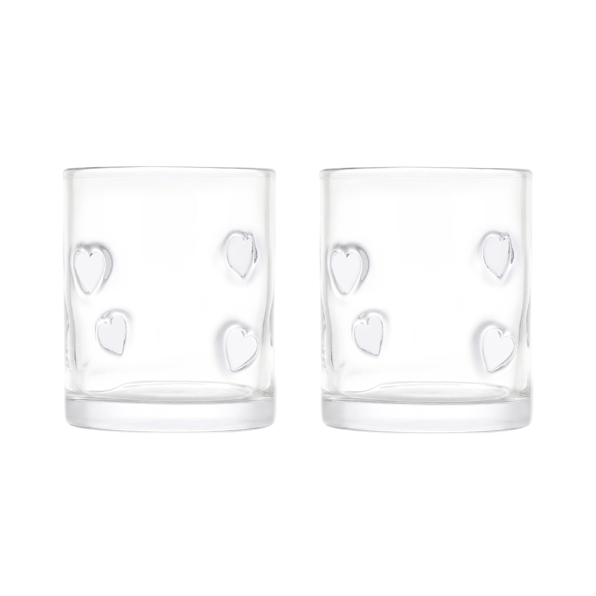 Thyme & Table 12 fl oz White Hearts Charm Drinking Glasses, Set of 2
