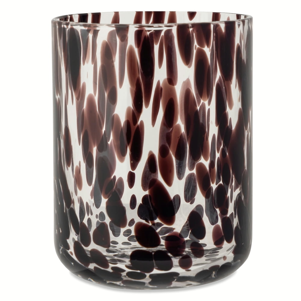 Thyme & Table 12oz Tortoise Black Drinking Glass