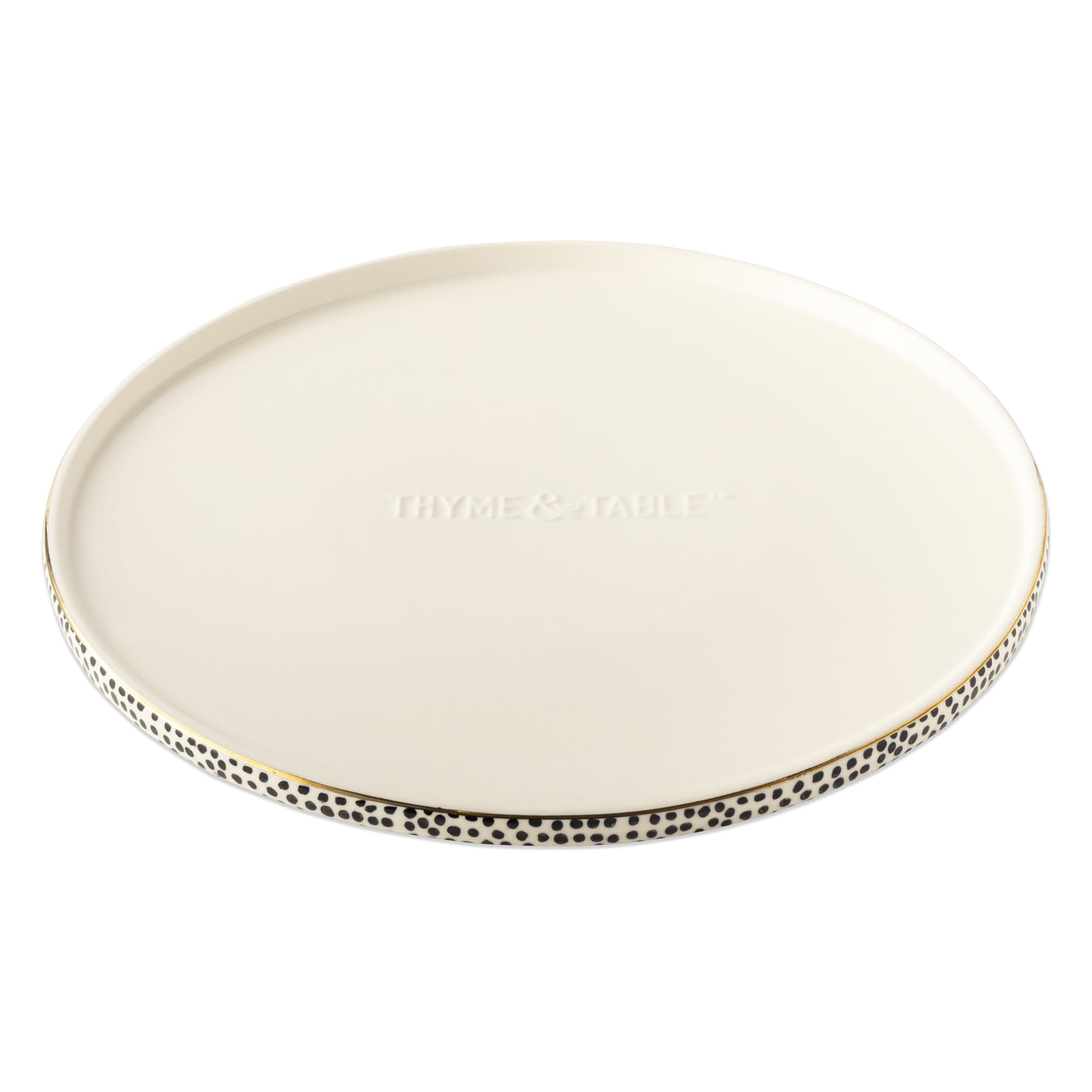 Thyme & Table 13" Round Pizza Stone Ceramic - Dot