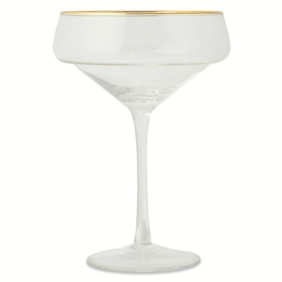 Thyme & Table 14 fl oz Coupe Cocktail Glass with Gold Rim