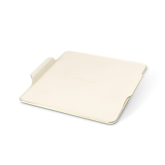 Thyme & Table 15-Inch Square Ceramic Baking Stone with Handles - White Ribbed