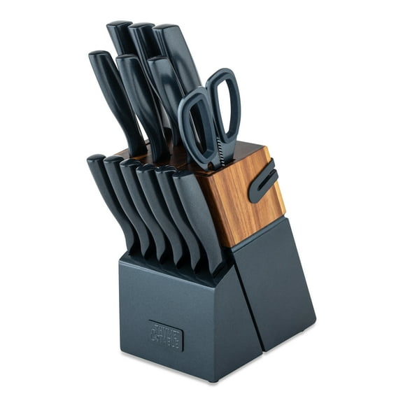 Thyme & Table 15-Piece Knife Block Set with Sharpener - Navy