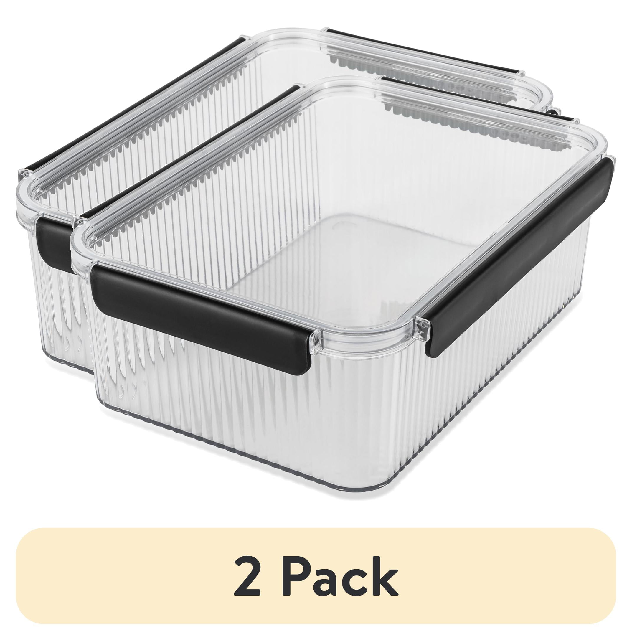 (2 pack) Thyme & Table 16 Cup Plastic Pantry Storage Container, Clear