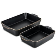 Thyme & Table 2-Piece Ceramic Rectangular Baking Dish Set - Onyx