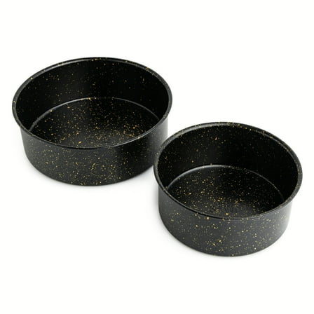 Thyme & Table 2-Piece 8" & 9", Non-Stick Round Cake Pan Set - Black