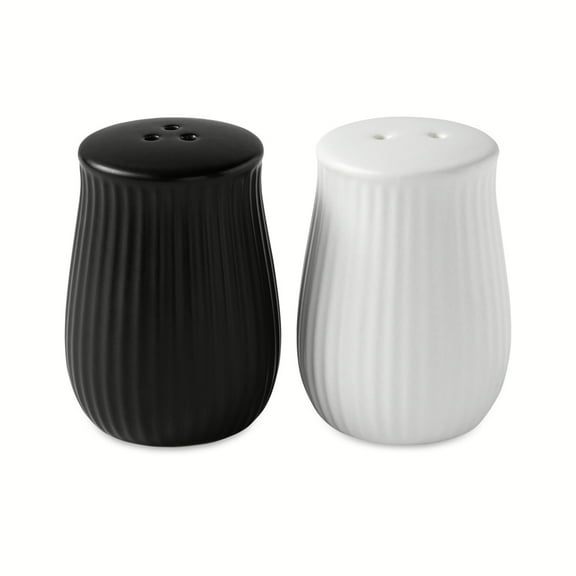 Thyme & Table 2 Piece Ceramic Salt and Pepper Shakers, Black
