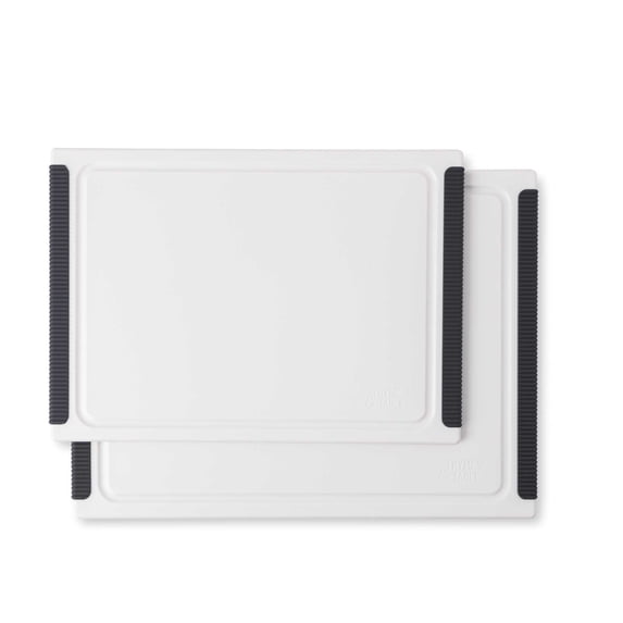 Thyme & Table 2-Piece Poly Cutting Board Set, White, 10 in x 14 in and 12 in x 16 in