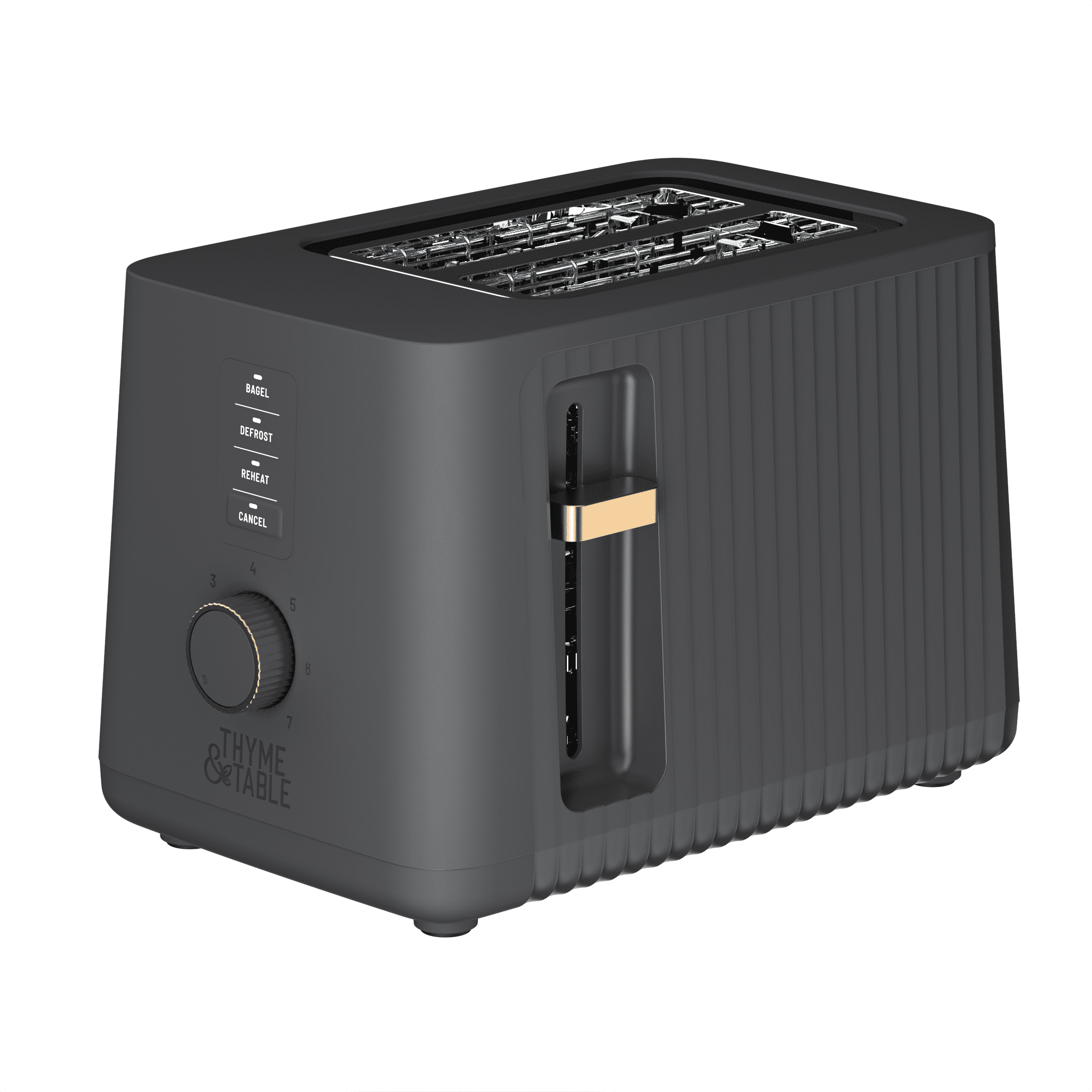 Thyme & Table 2-Slice Toaster, Extra-Wide Slots with Slide-Out Removable Crumb Tray, Slate Grey - Walmart.com
