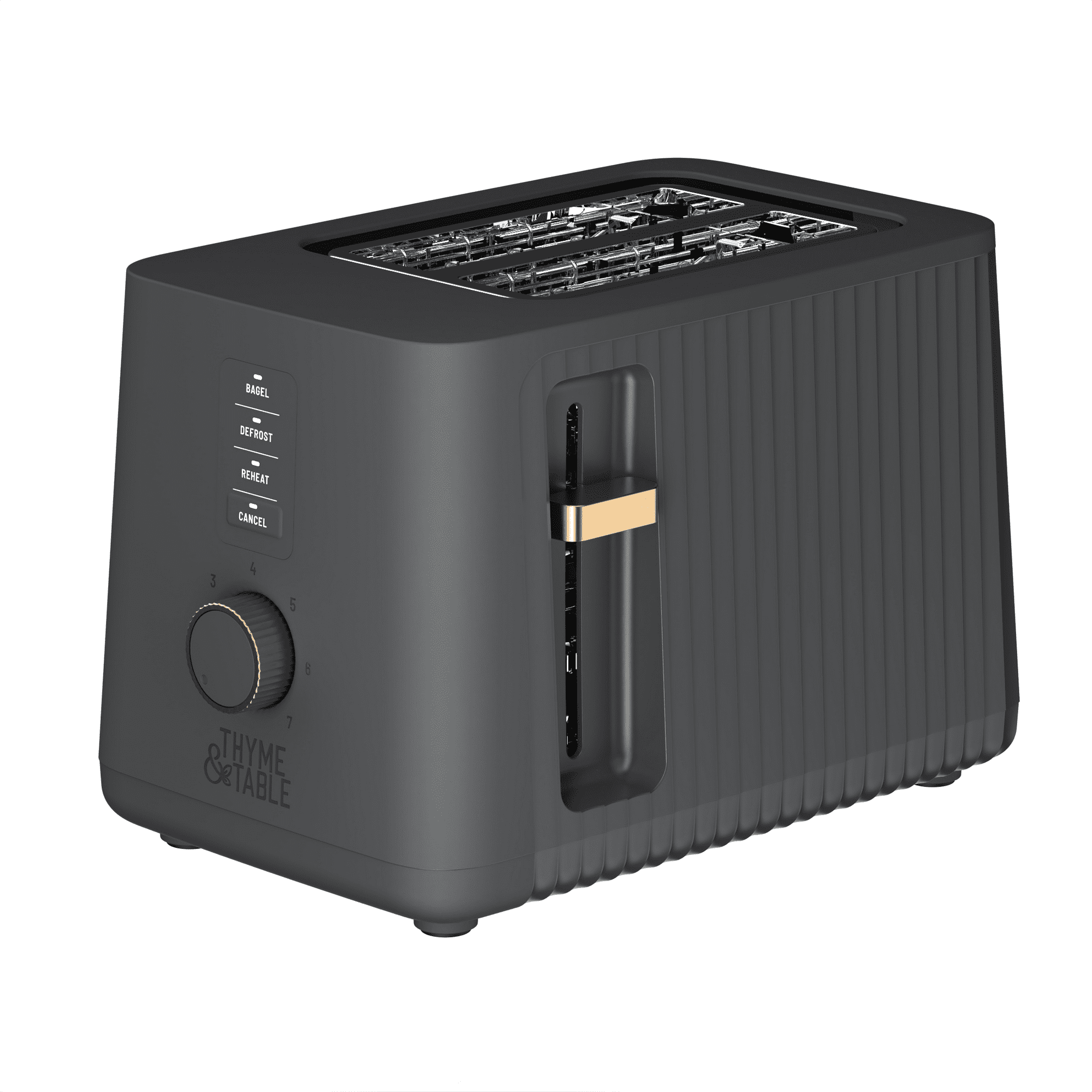 Thyme & Table 2-Slice Toaster - Slate Grey