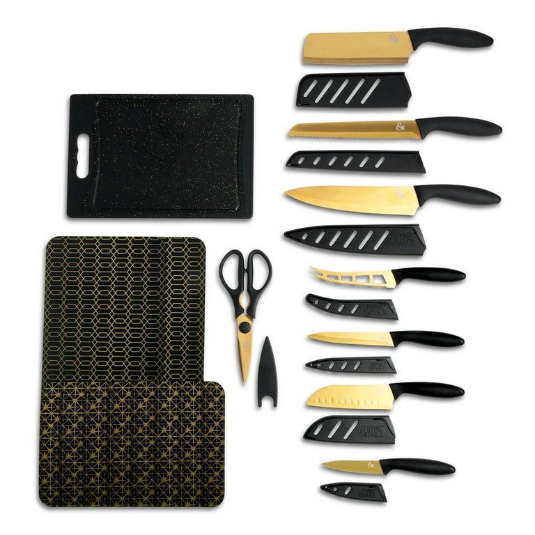 12 Piece Kitchen Knife Set, Thyme and Table