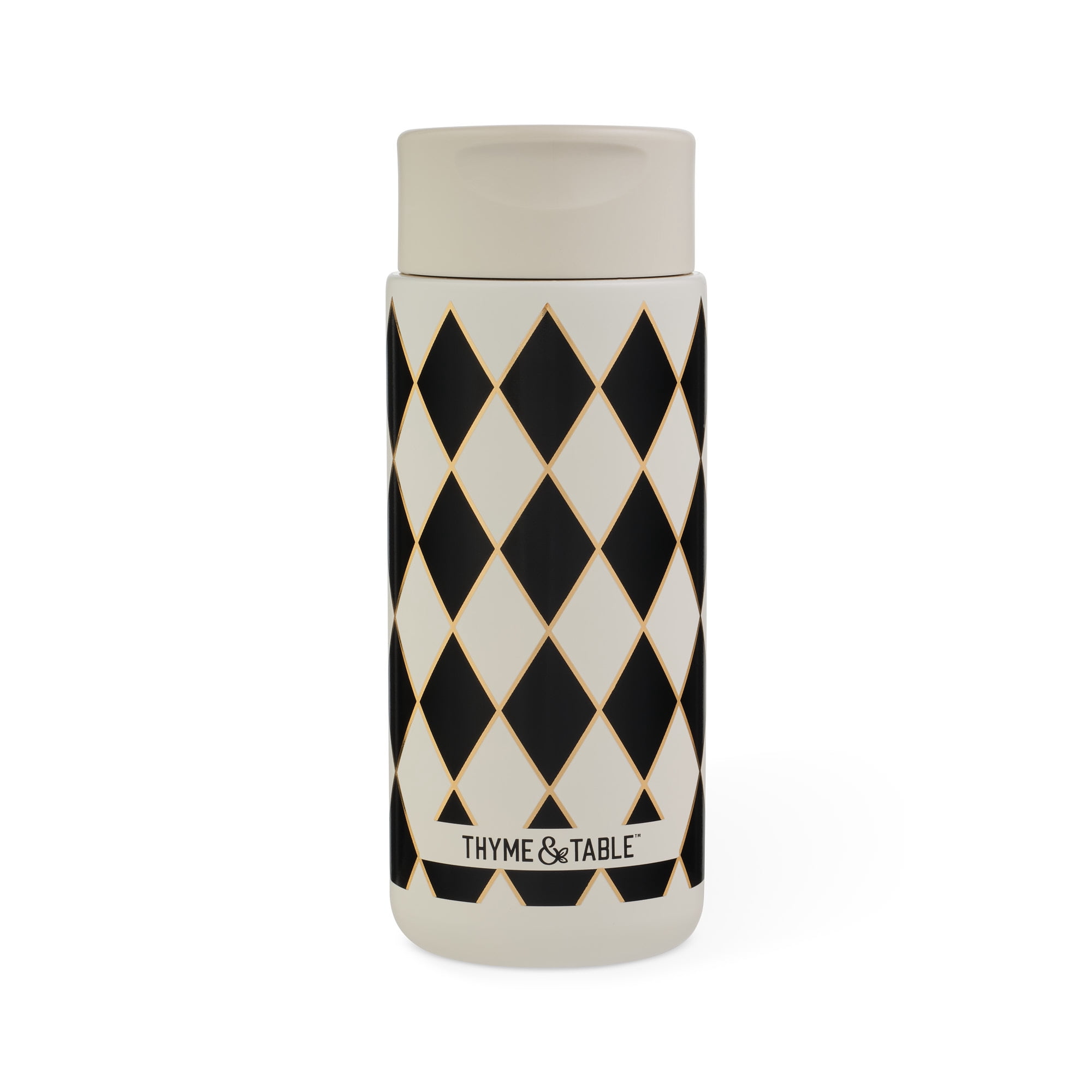 Thyme & Table 22oz Stainless Steel Coffee Tumbler, Black Diamond