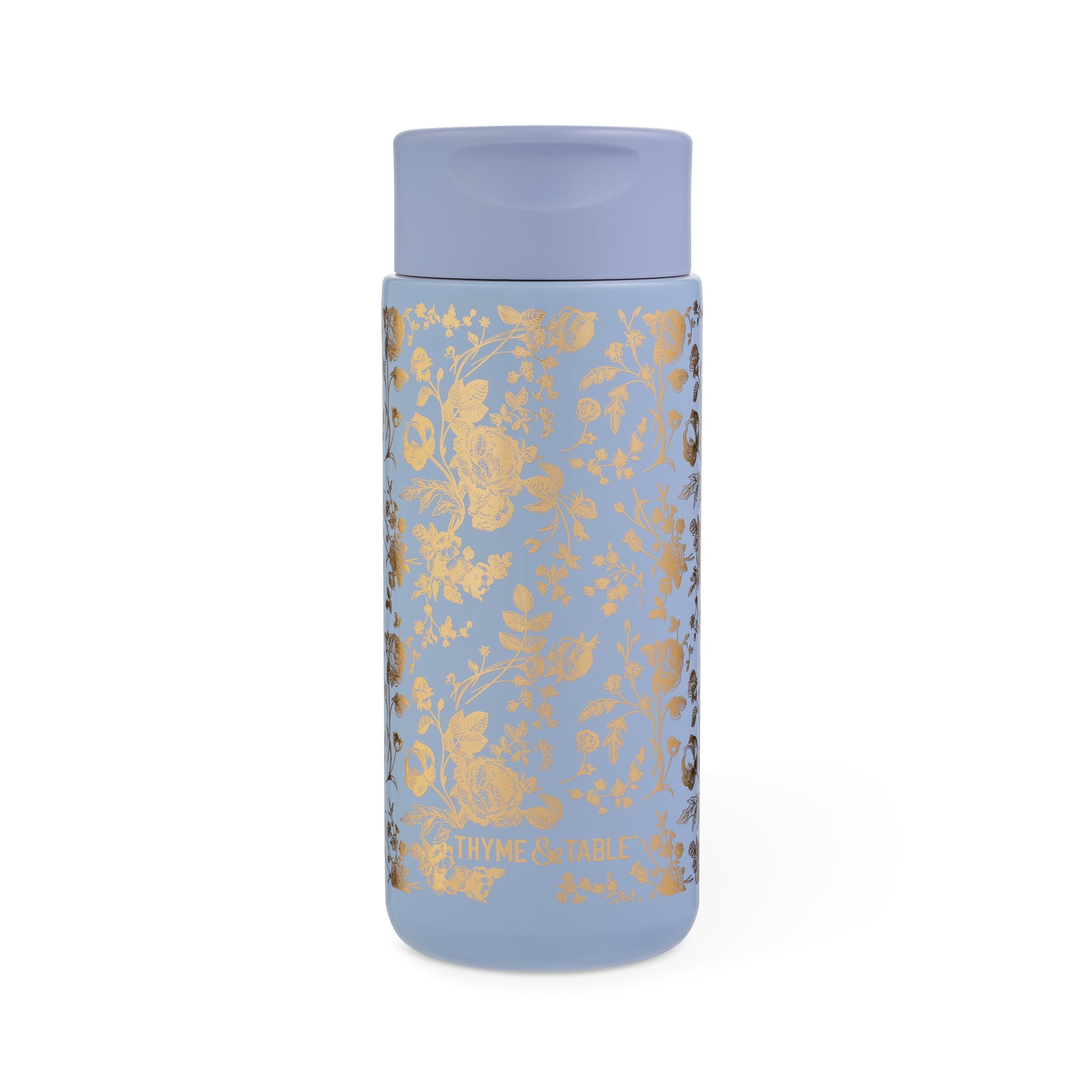 Thyme & Table 22oz Stainless Steel Coffee Tumbler, Blue Floral