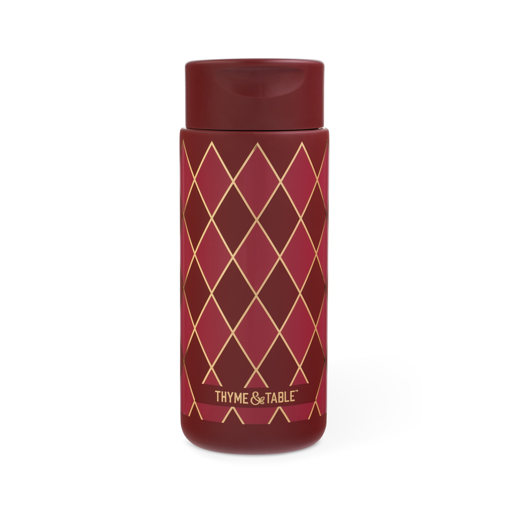 Thyme & Table 22oz Stainless Steel Coffee Tumbler, Red Diamond
