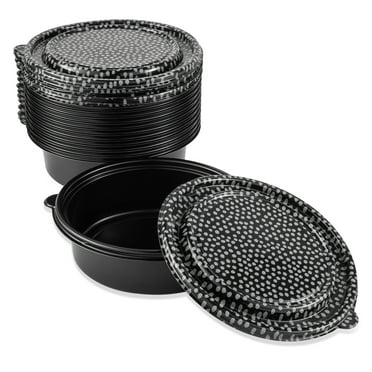 Thyme & Table 24 Piece Circle Meal Prep Food Container, Black