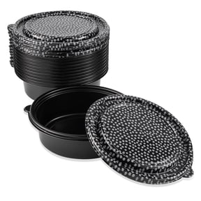 Thyme & Table 24-Piece Meal Prep Food Container Set, Black