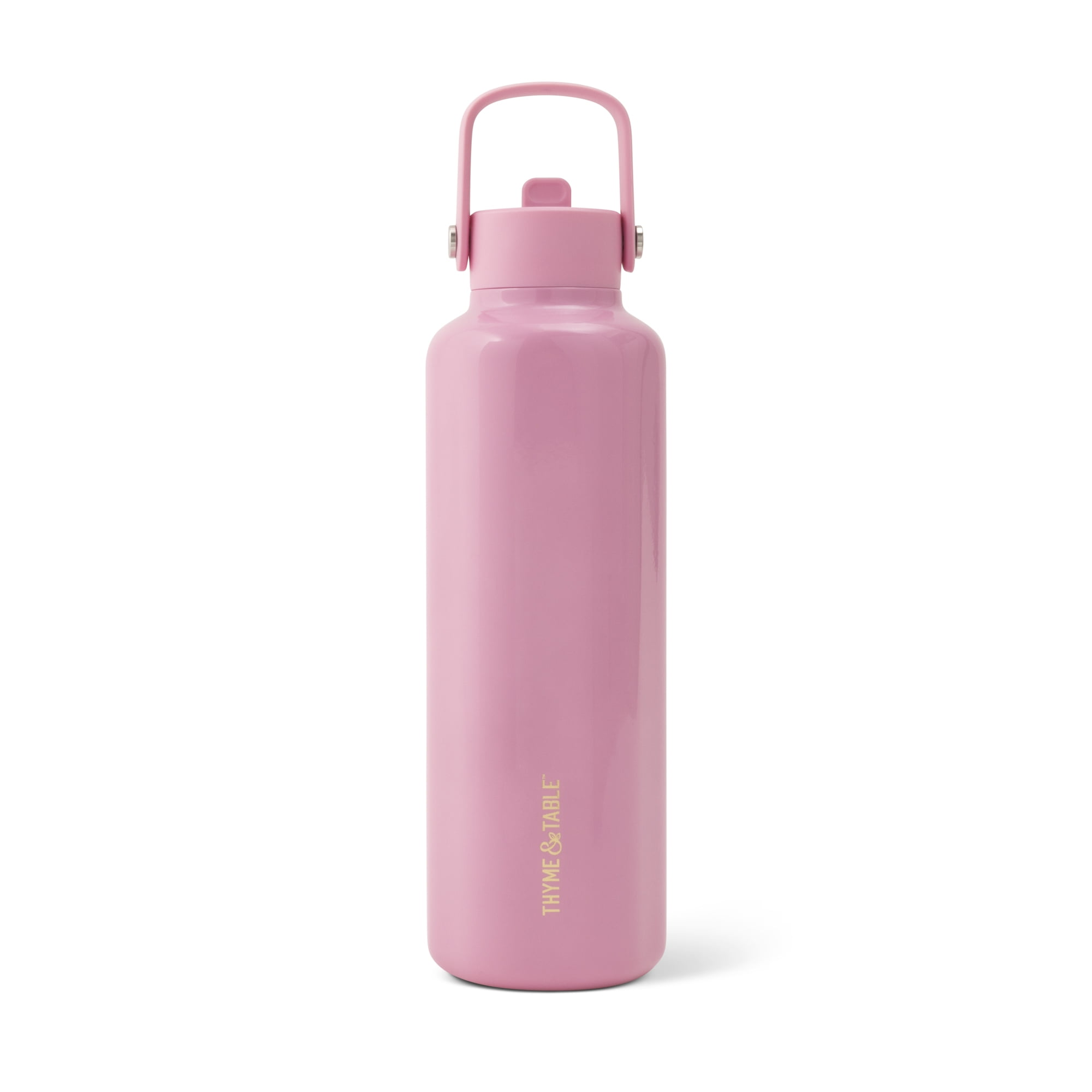 Thyme & Table 24oz Stainless Steel Cleo Bottle with Straw, Pink