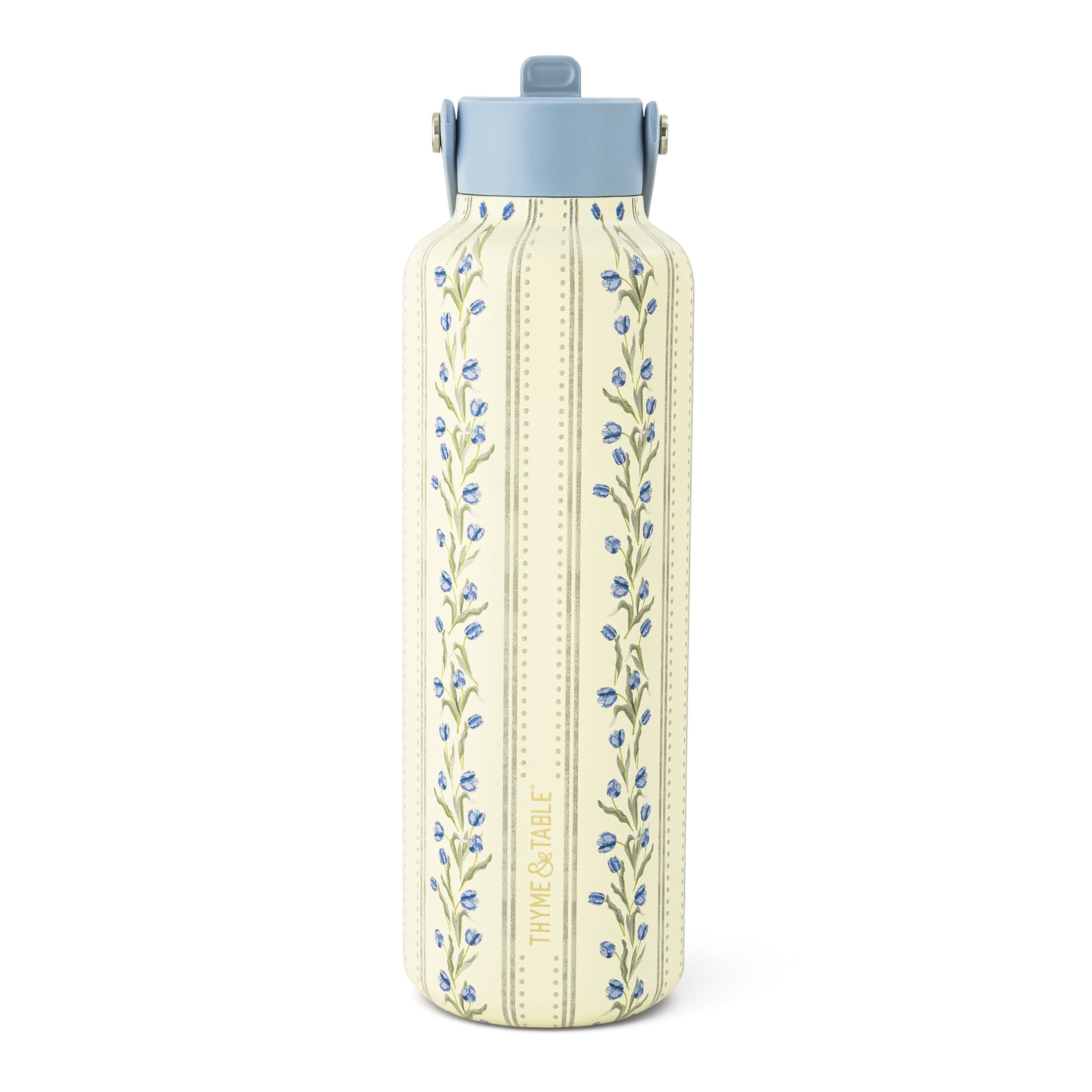 Thyme & Table 24oz Stainless Steel Cleo Bottle with Straw, Tulip