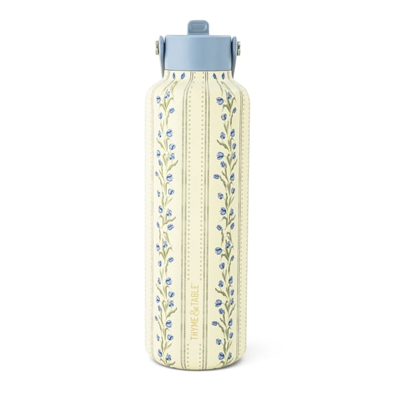 Thyme & Table 24oz Stainless Steel Cleo Bottle with Straw, Tulip