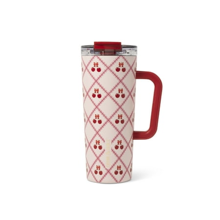 Thyme & Table 24oz Stainless Steel Luna Tumbler with Handle and Dual Straw Lid, Lace