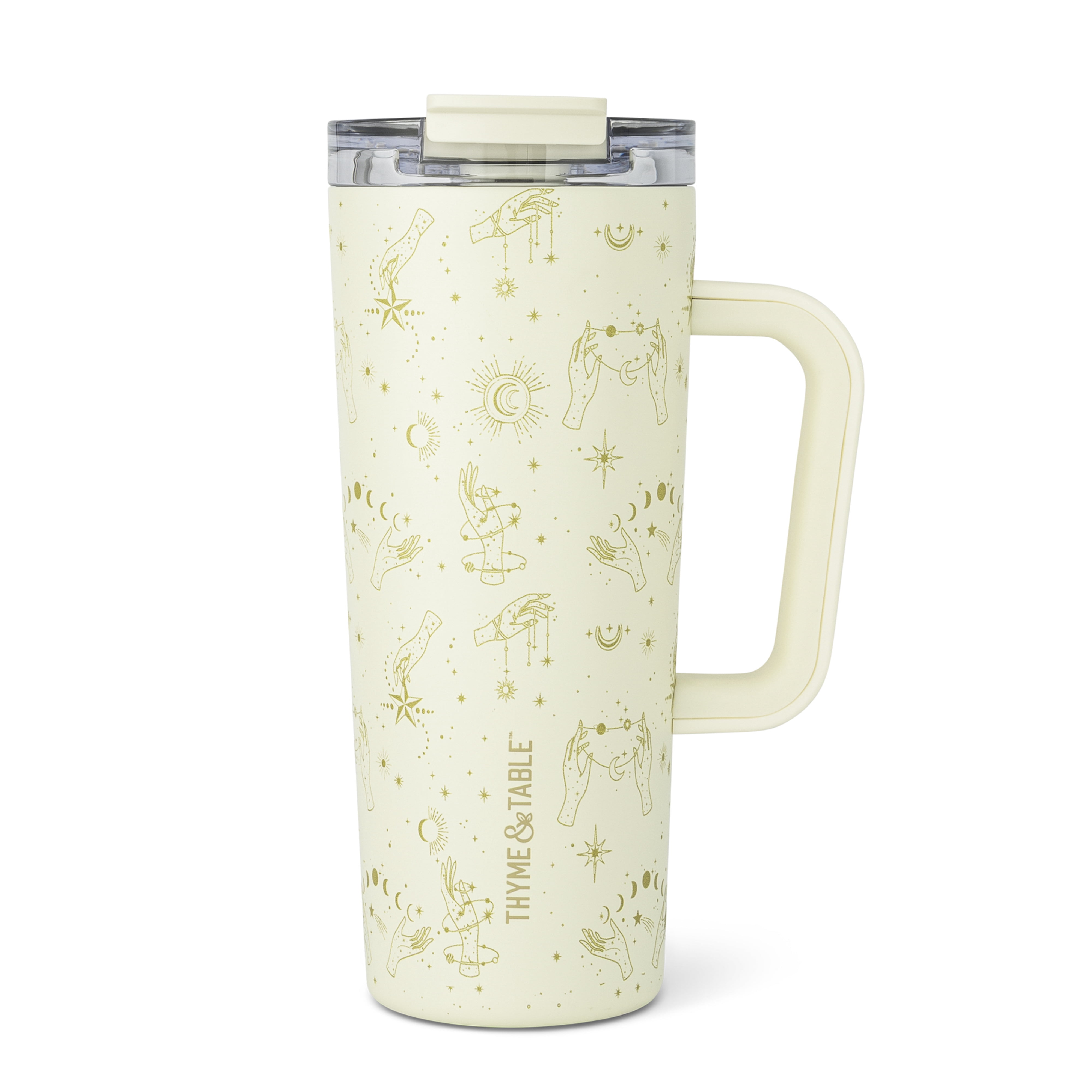 Thyme & Table 24oz Stainless Steel Luna Tumbler with Handle and Dual Straw Lid, Astrology