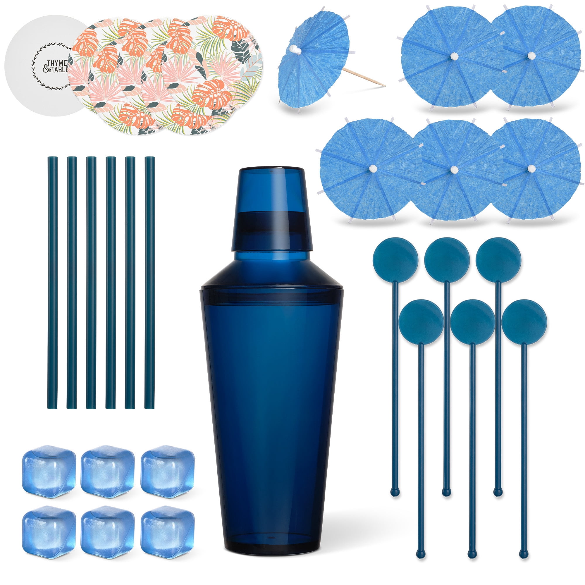 Thyme & Table 31-Piece Blue Cocktail Shaker Set