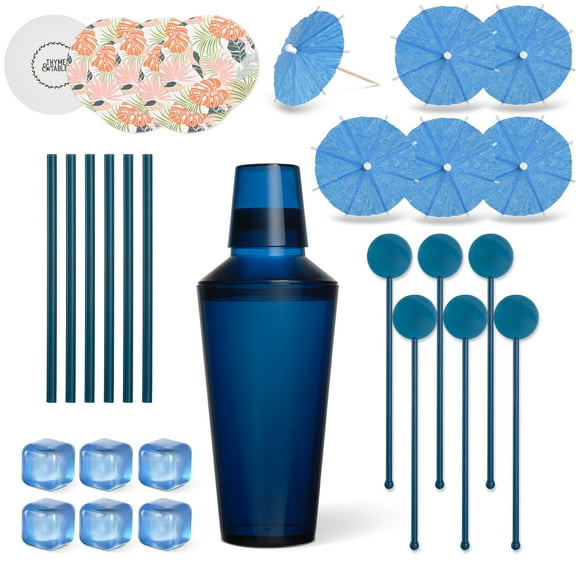 Thyme & Table 31-Piece Blue Cocktail Shaker Set