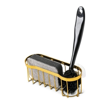 Thyme & Table 3 Piece Caddy and Brush Set, Gold